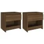 Bedside table 2 units plywood oak brown 40x30x39cm by , Nightstands - Ref: Foro24-815134, Price: 63,32 €, Discount: %
