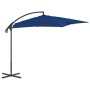 Sombrilla voladiza con poste de acero azul celeste 250x250 cm de vidaXL, Sombrillas - Ref: Foro24-312513, Precio: 106,59 €, D...