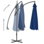 Sombrilla voladiza con poste de acero azul celeste 250x250 cm de vidaXL, Sombrillas - Ref: Foro24-312513, Precio: 106,59 €, D...