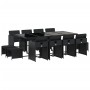 Set comedor de jardín con cojines 13 pzas ratán sintético negro de , Conjuntos de jardín - Ref: Foro24-3211159, Precio: 662,0...