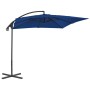 Sombrilla voladiza con poste de acero azul celeste 250x250 cm de vidaXL, Sombrillas - Ref: Foro24-312513, Precio: 106,59 €, D...