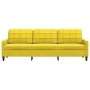 Dreisitzer-Sofa aus gelbem Samt, 210 cm von , Sofas - Ref: Foro24-4007650, Preis: 279,98 €, Rabatt: %