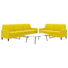 Juego de sofás con cojines 2 piezas terciopelo amarillo de , Sofás - Ref: Foro24-3278477, Precio: 517,95 €, Descuento: %