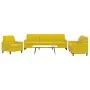 Juego de sofás con cojines 3 piezas terciopelo amarillo de , Sofás - Ref: Foro24-3278437, Precio: 664,25 €, Descuento: %