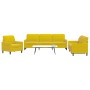 Juego de sofás con cojines 3 piezas terciopelo amarillo de , Sofás - Ref: Foro24-3278437, Precio: 675,65 €, Descuento: %