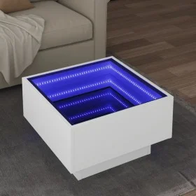 Mesa de centro con LED madera de ingeniería blanca 50x50x30 cm de , Mesas de centro - Ref: Foro24-847504, Precio: 104,31 €, D...