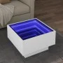 Mesa de centro con LED madera de ingeniería blanca 50x50x30 cm de , Mesas de centro - Ref: Foro24-847504, Precio: 104,31 €, D...