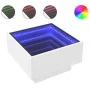 Mesa de centro con LED madera de ingeniería blanca 50x50x30 cm de , Mesas de centro - Ref: Foro24-847504, Precio: 104,31 €, D...