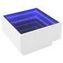 Mesa de centro con LED madera de ingeniería blanca 50x50x30 cm de , Mesas de centro - Ref: Foro24-847504, Precio: 104,31 €, D...