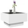 Mesa de centro con LED madera de ingeniería blanca 50x50x30 cm de , Mesas de centro - Ref: Foro24-847504, Precio: 104,31 €, D...