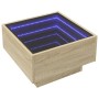Mesa de centro y LED madera ingeniería roble Sonoma 50x50x30 cm de , Mesas de centro - Ref: Foro24-847506, Precio: 92,09 €, D...