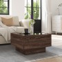 Mesa de centro y LED madera ingeniería marrón roble 50x50x30 cm de , Mesas de centro - Ref: Foro24-847510, Precio: 89,06 €, D...