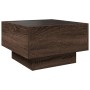 Mesa de centro y LED madera ingeniería marrón roble 50x50x30 cm de , Mesas de centro - Ref: Foro24-847510, Precio: 89,06 €, D...