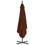 Sombrilla voladiza con poste de acero terracota 250x250 cm de vidaXL, Sombrillas - Ref: Foro24-312511, Precio: 127,36 €, Desc...