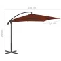 Sombrilla voladiza con poste de acero terracota 250x250 cm de vidaXL, Sombrillas - Ref: Foro24-312511, Precio: 127,36 €, Desc...