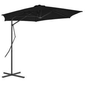 Sombrilla de jardín con palo de acero negro 300x230cm de vidaXL, Sombrillas - Ref: Foro24-312520, Precio: 108,31 €, Descuento: %