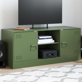 Mueble de TV de acero verde oliva 99x39x44 cm de , Muebles TV - Ref: Foro24-841689, Precio: 79,21 €, Descuento: %