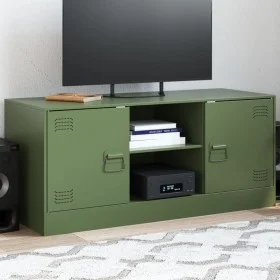 Mueble de TV de acero verde oliva 99x39x44 cm de , Muebles TV - Ref: Foro24-841689, Precio: 78,37 €, Descuento: %