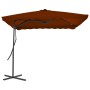 Sombrilla de jardín con palo de acero terracota 250x250x230 cm de vidaXL, Sombrillas - Ref: Foro24-312515, Precio: 93,70 €, D...