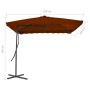 Sombrilla de jardín con palo de acero terracota 250x250x230 cm de vidaXL, Sombrillas - Ref: Foro24-312515, Precio: 93,70 €, D...