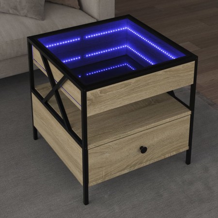 Mesa de centro con Infinity LED roble Sonoma 50x50x51 cm de , Mesas de centro - Ref: Foro24-847713, Precio: 86,64 €, Descuent...