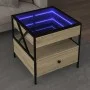 Mesa de centro con Infinity LED roble Sonoma 50x50x51 cm de , Mesas de centro - Ref: Foro24-847713, Precio: 85,58 €, Descuent...