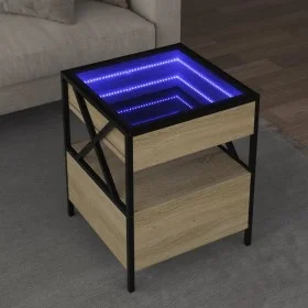 Mesa de centro con Infinity LED roble Sonoma 40x40x51 cm de , Mesas de centro - Ref: Foro24-847718, Precio: 76,71 €, Descuent...