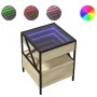 Mesa de centro con Infinity LED roble Sonoma 40x40x51 cm de , Mesas de centro - Ref: Foro24-847718, Precio: 76,71 €, Descuent...
