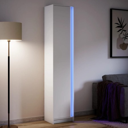Aparador con LED madera de ingeniería blanco 41,5x32,5x200 cm de , Aparadores - Ref: Foro24-3307898, Precio: 123,92 €, Descue...