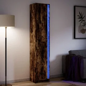 Aparador LED madera ingeniería roble ahumado 41,5x32,5x200 cm de , Aparadores - Ref: Foro24-3307902, Precio: 137,92 €, Descue...