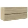 Mueble de lavabo de baño madera roble Sonoma 100x38,5x45 cm de , Muebles de baño - Ref: Foro24-849639, Precio: 57,03 €, Descu...