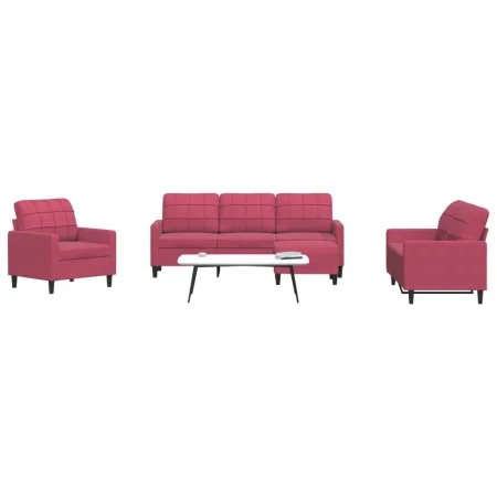 Juego de sofás con cojines 4 piezas terciopelo rojo tinto de , Sofás - Ref: Foro24-3278365, Precio: 667,22 €, Descuento: %