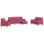 Juego de sofás con cojines 4 piezas terciopelo rojo tinto de , Sofás - Ref: Foro24-3278365, Precio: 667,22 €, Descuento: %