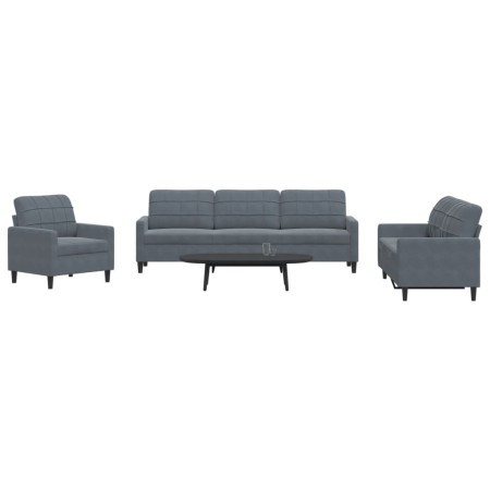 Juego de sofás con cojines 4 piezas terciopelo gris oscuro de , Sofás - Ref: Foro24-3278442, Precio: 631,44 €, Descuento: %
