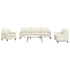 Juego de sofás con cojines 4 piezas terciopelo crema de , Sofás - Ref: Foro24-3278449, Precio: 768,29 €, Descuento: %