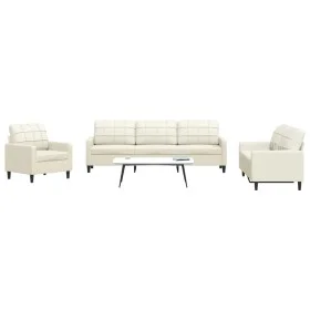 Sofagarnitur mit 4-teiligen cremefarbenen Samtkissen. von , Sofas - Ref: Foro24-3278449, Preis: 755,16 €, Rabatt: %