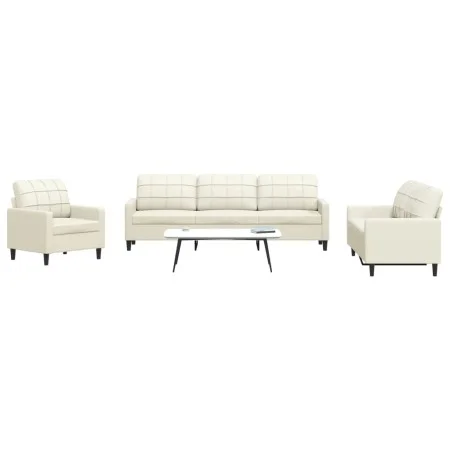 Juego de sofás con cojines 4 piezas terciopelo crema by , Sofas - Ref: Foro24-3278449, Price: 755,16 €, Discount: %