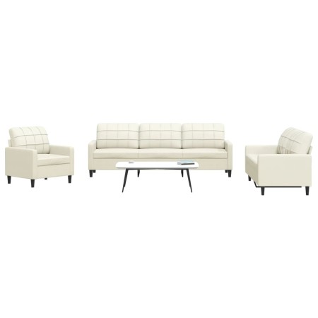 Juego de sofás con cojines 4 piezas terciopelo crema de , Sofás - Ref: Foro24-3278449, Precio: 768,29 €, Descuento: %