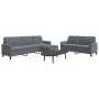 Juego de sofás con cojines 3 piezas terciopelo gris oscuro by , Sofas - Ref: Foro24-3278482, Price: 520,74 €, Discount: %