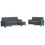 Dreiteiliges Sofaset mit dunkelgrauen Samtkissen. von , Sofas - Ref: Foro24-3278402, Preis: 489,89 €, Rabatt: %