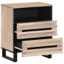 Mesita de noche de madera maciza de mango rugosa 50x34x62 cm de , Mesitas de noche - Ref: Foro24-377486, Precio: 69,66 €, Des...