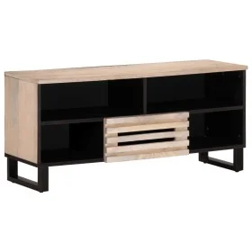 Mueble de TV madera maciza de mango 100x34x46 cm de , Almacenamiento para CD y DVD - Ref: Foro24-377517, Precio: 73,24 €, Des...