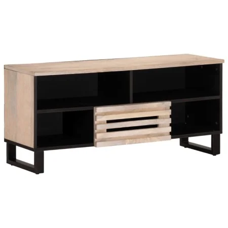 Mueble de TV madera maciza de mango 100x34x46 cm by , CD and DVD storage - Ref: Foro24-377517, Price: 73,24 €, Discount: %