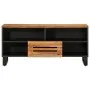 Mueble de TV madera maciza de acacia 100x34x46 cm de , Almacenamiento para CD y DVD - Ref: Foro24-377515, Precio: 73,08 €, De...