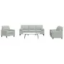Juego de sofás con cojines 3 piezas terciopelo gris claro by , Sofas - Ref: Foro24-3278371, Price: 607,30 €, Discount: %