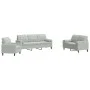 Juego de sofás con cojines 3 piezas terciopelo gris claro by , Sofas - Ref: Foro24-3278371, Price: 607,30 €, Discount: %