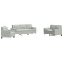 Juego de sofás con cojines 3 piezas terciopelo gris claro de , Sofás - Ref: Foro24-3278371, Precio: 605,38 €, Descuento: %