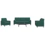 Juego de sofás con cojines 3 piezas terciopelo verde oscuro de , Sofás - Ref: Foro24-3278373, Precio: 746,96 €, Descuento: %