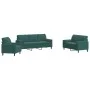 Juego de sofás con cojines 3 piezas terciopelo verde oscuro de , Sofás - Ref: Foro24-3278373, Precio: 746,96 €, Descuento: %