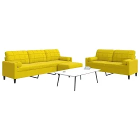 Juego de sofás con cojines 3 piezas terciopelo amarillo de , Sofás - Ref: Foro24-3278507, Precio: 586,92 €, Descuento: %